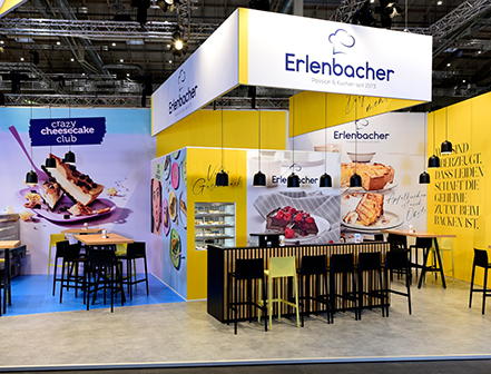 Teaser Messebau für den Tiefkühltortenhersteller Erlenbacher